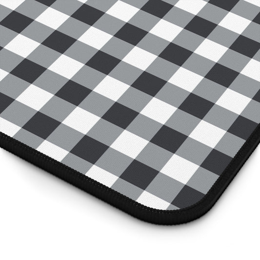 Black Gingham Desk Mat