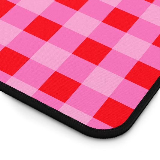 Pink Gingham Desk Mat