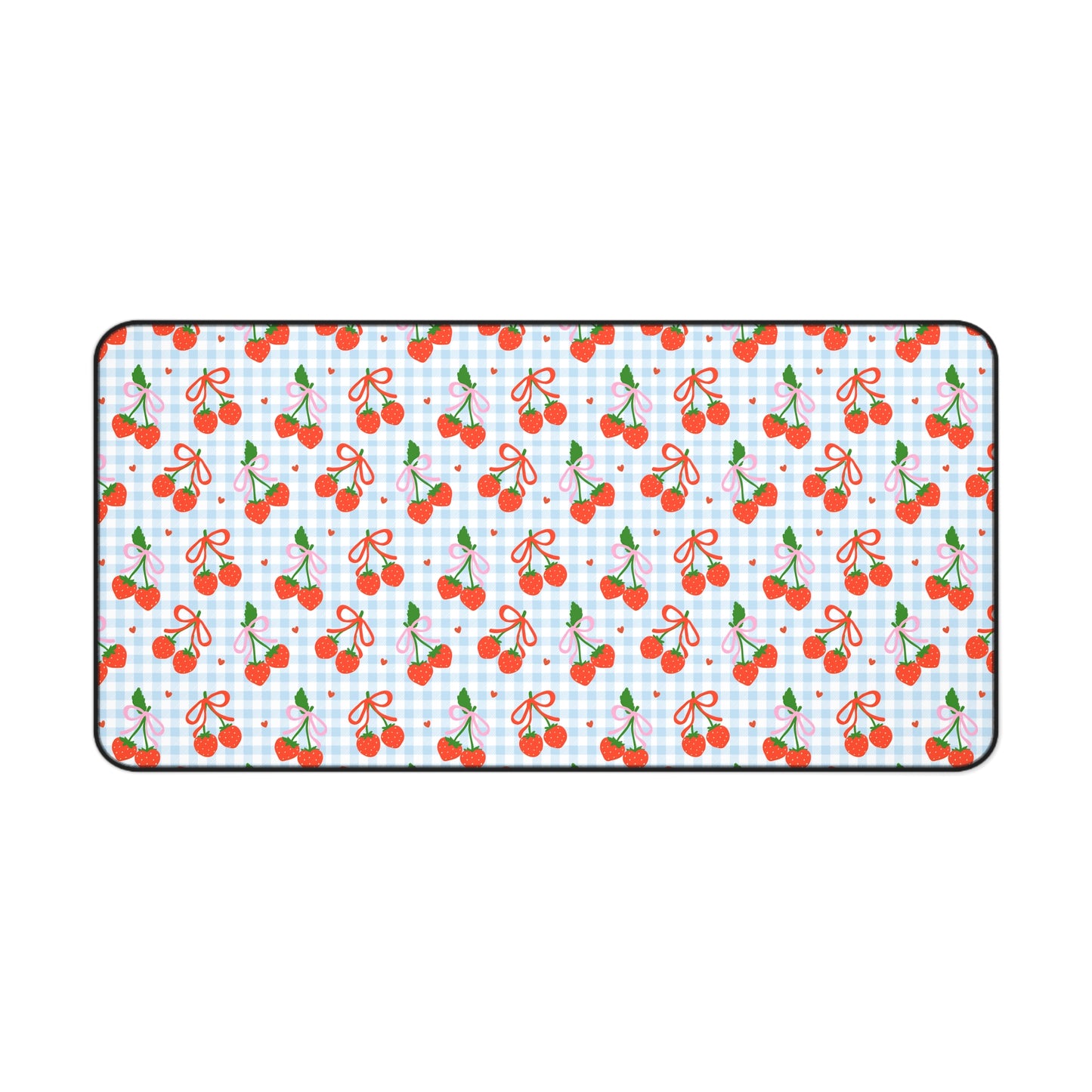 Strawberry Gingham Desk Mat