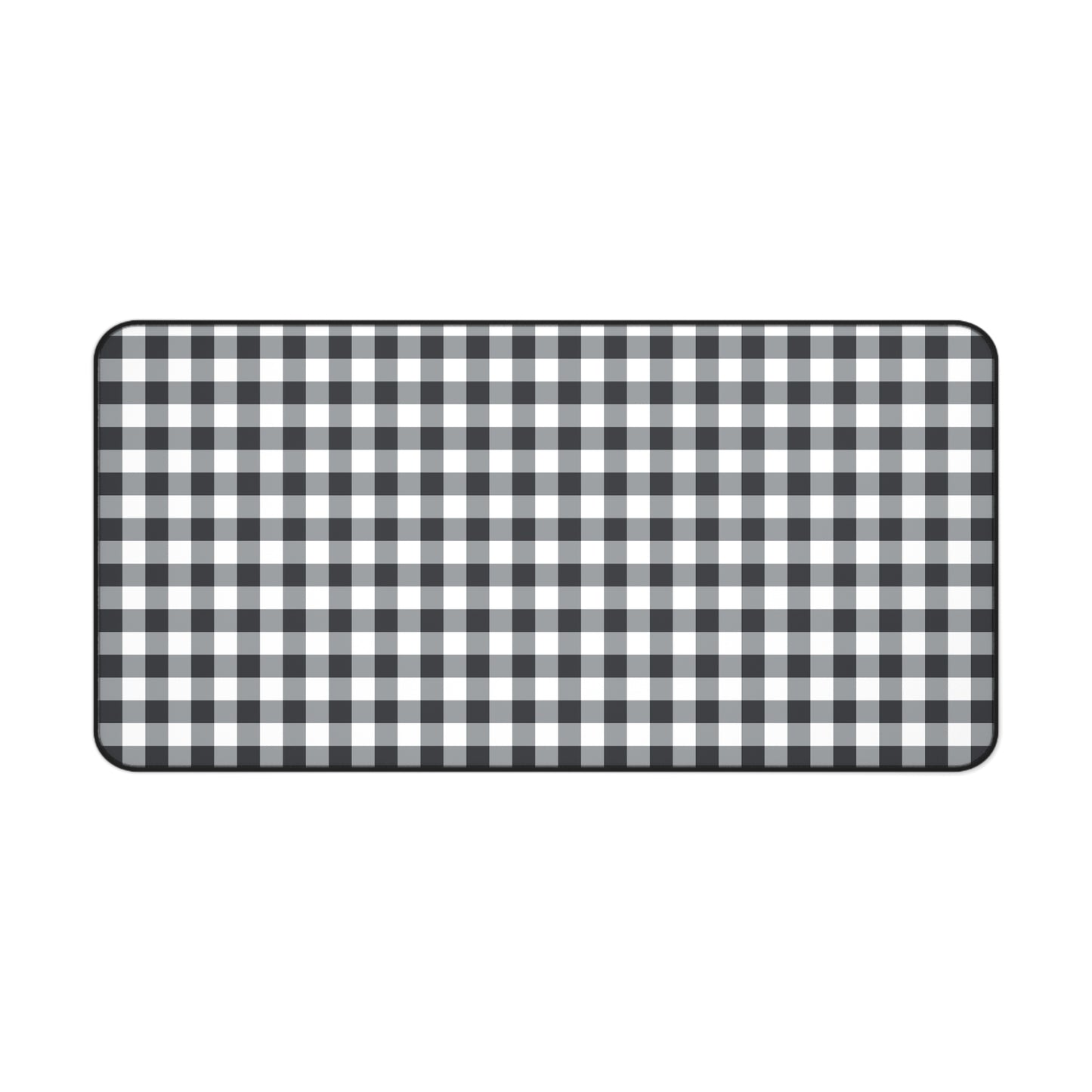 Black Gingham Desk Mat