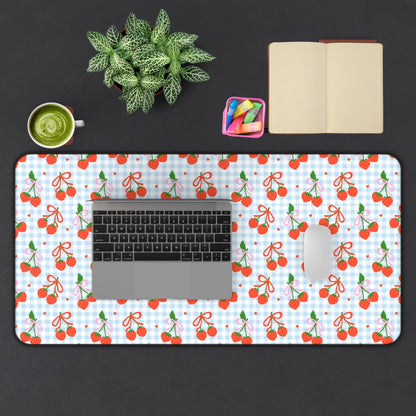 Strawberry Gingham Desk Mat