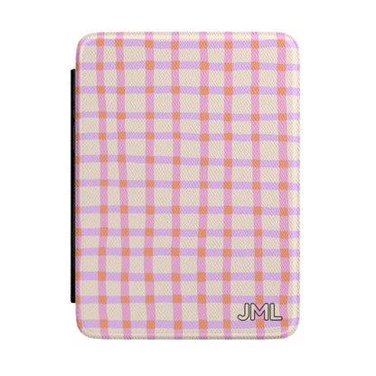 Sorbet Plaid Personalized Kindle Case
