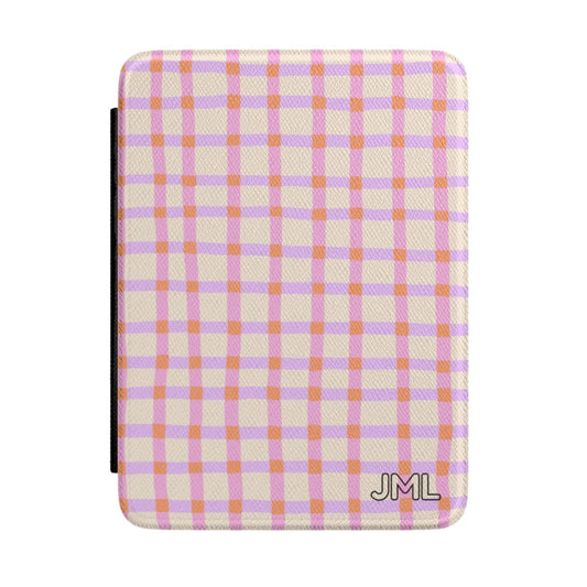 Sorbet Plaid Personalized Kindle Case