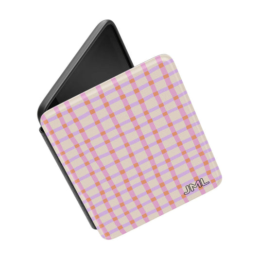 Sorbet Plaid Personalized Kindle Case