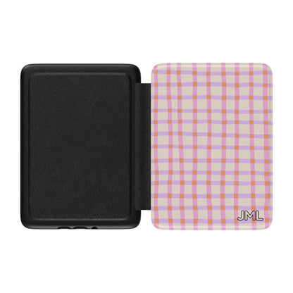 Sorbet Plaid Personalized Kindle Case